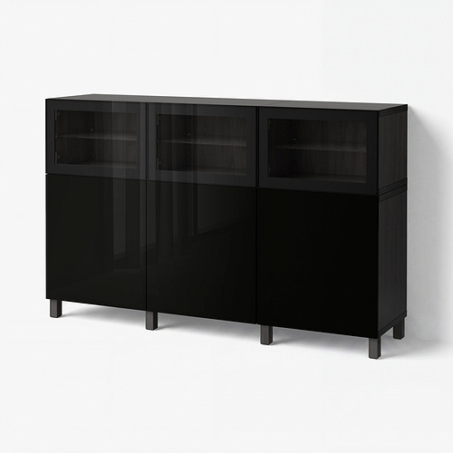 BESTÅ lemari penyimpanan berlapis + pintu