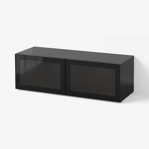 BESTÅ unit rak dengan pintu kaca