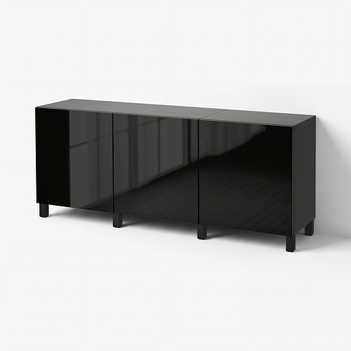 BESTÅ lemari penyimpanan berlapis + pintu