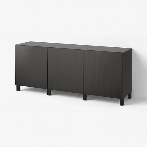 BESTÅ lemari penyimpanan berlapis + pintu