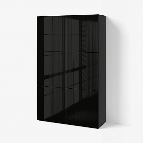 BESTÅ lemari penyimpanan berlapis + pintu