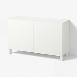 BESTÅ - Storage combination with doors, white/Lappviken/Stubbarp white, 120x42x74 cm