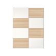 MEHAMN - Pair of sliding doors, double sided/white stained oak effect white, 150x201 cm