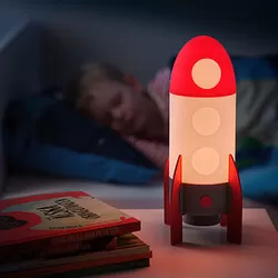 AFTONSPARV - Lampu meja LED, roket/aneka warna