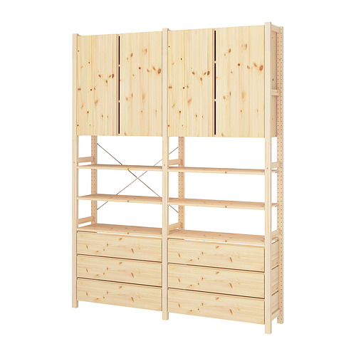 IVAR shelving unit w cabinets/drawers