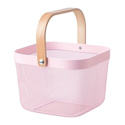 RISATORP - Basket, pink, 25x26x18 cm