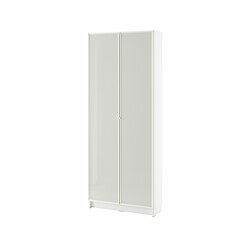 BILLY/HÖGBO - Bookcase with glass doors, white, 80x30x202 cm