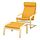 POÄNG - armchair and footstool, birch veneer/Skiftebo yellow | IKEA Indonesia - PE867685_S1