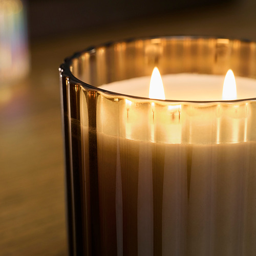 TOFSTÄRNA scented candle in glass, 2 wicks