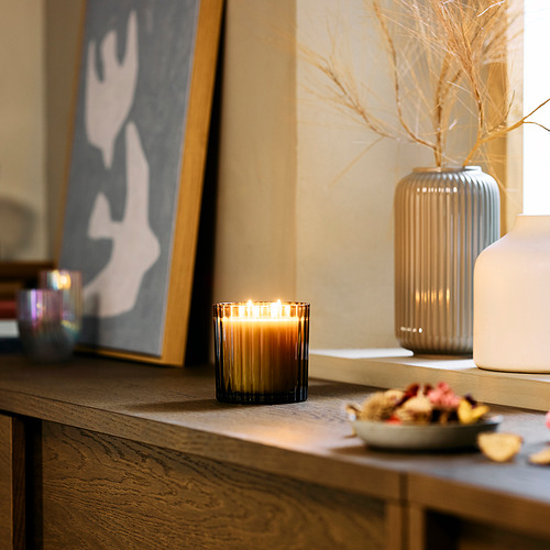 TOFSTÄRNA scented candle in glass, 2 wicks