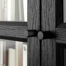 OXBERG - Pintu kaca, hitam efek kayu oak, 40x192 cm