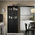 BILLY/OXBERG - lemari buku dg panel/pintu kaca, hitam efek kayu oak, 80x30x202 cm | IKEA Indonesia - PE867760_S1