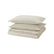 SOLFIBBLA - Duvet cover and 2 pillowcases, white beige/stripe, 240x220/50x80 cm