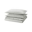 SOLFIBBLA - Duvet cover and 2 pillowcases, grey white/stripe, 240x220/50x80 cm