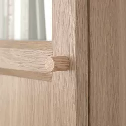 OXBERG - Panel/pintu kaca, efek kayu oak, 40x192 cm