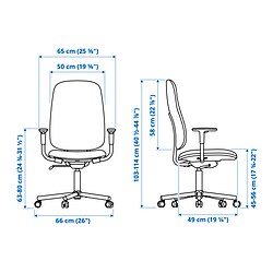SMÖRKULL - Kursi kantor dgn sndrn tangan, Gräsnäs merah