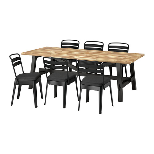RAMSNÄS/SKOGSTA table and 6 chairs