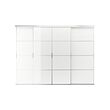 FÄRVIK/SKYTTA - Kombinasi pintu geser, aluminium/putih kaca, 326x240 cm