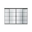 SKYTTA/SVARTISDAL - Sliding door combination, black/white paper, 351x240 cm