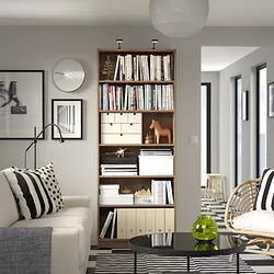 BILLY - Rak buku, efek kayu oak, 80x28x202 cm