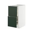 METOD/MAXIMERA - Kbnt dsr 2 pntu dpn/2 laci tinggi, putih/Havstorp hijau gelap, 40x60x80 cm