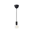 TRÅDFRI/SUNNEBY - Pendant lamp with light bulb, black/smart warm white