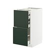 METOD/MAXIMERA - Base cb 2 frnts/2 low/1 md/1 hi drw, white/Havstorp deep green, 40x60x80 cm