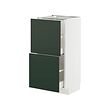 METOD/MAXIMERA - Base cabinet with 2 drawers, white/Havstorp deep green, 40x37x80 cm