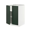 METOD - Base cabinet with shelves/2 doors, white/Havstorp deep green, 60x60x80 cm