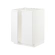 METOD - Kabinet dasar u bak cuci + 2 pintu, putih/Voxtorp putih matt, 60x60x80 cm