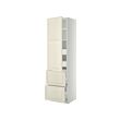 METOD/MAXIMERA - Hi cab w shlvs/4 drawers/dr/2 frnts, white/Bodbyn off-white, 60x60x220 cm