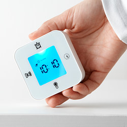 KLOCKIS - Clock/thermometer/alarm/timer, white, 7x7 cm