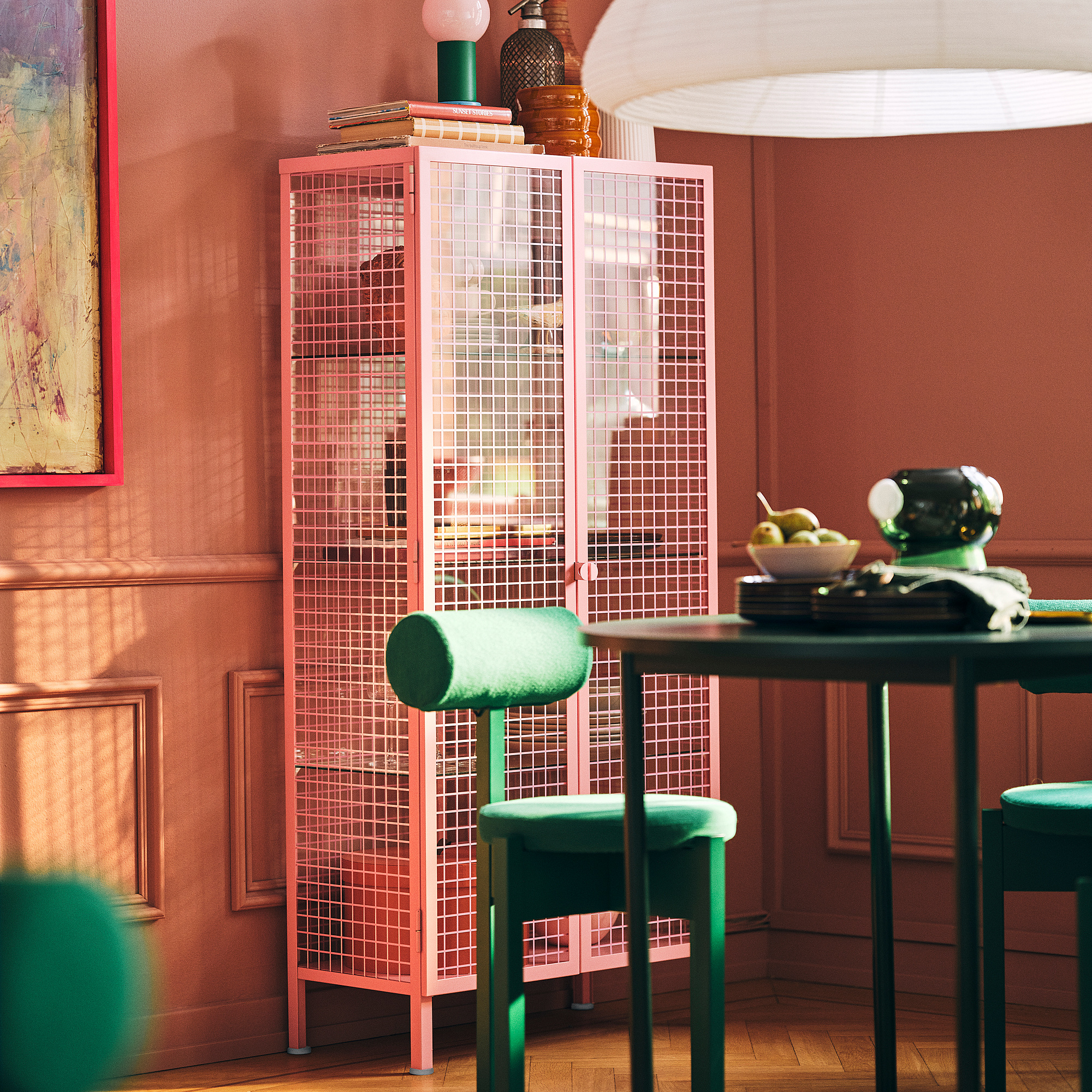 IKEA PS 2026 glass-door cabinet, light pink, 73x36x160 cm | IKEA IKEA PS 2026 glass-door cabinet, light pink, 73x36x160 cm | IKEA