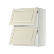 METOD - Wall cab horizo 2 doors w push-open, white/Bodbyn off-white, 60x37x80 cm