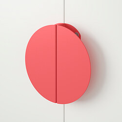 BEGRIPA - Handle, light red/half-round, 130 mm