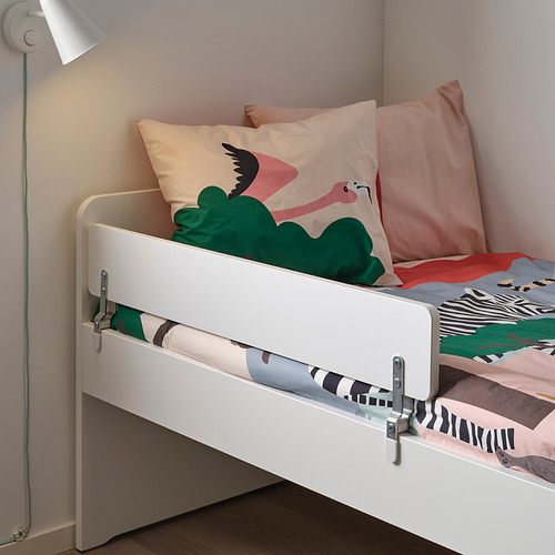 NATTAPA/SLÄKT bed frame w guard rail+slat bd base