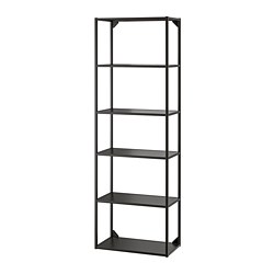 ENHET - High fr w shelves, anthracite, 60x30x180 cm