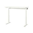 MITTZON - Meja duduk/berdiri, elektrik putih, 140x60 cm