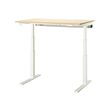 MITTZON - Meja duduk/berdiri, elektrik veneer kayu birch/putih, 120x80 cm