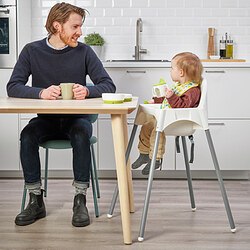 ANTILOP - Highchair with safety belt, white/silver-colour