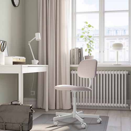 BLECKBERGET swivel chair, Klovsta white/orange-brown | IKEA Indonesia
