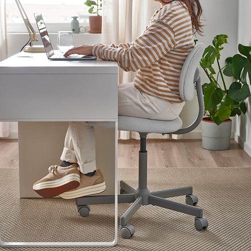 BLECKBERGET swivel chair, Klovsta white/grey | IKEA Indonesia