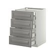 METOD - Base cb 4 frnts/2 low/3 md drwrs, white Maximera/Bodbyn grey, 60x60x80 cm