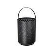 URSKILJA - Lantern for block candle, black, 22 cm
