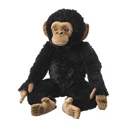 SANDLÖPARE - Boneka, simpanse/hitam, 32 cm
