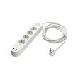 KOPPLA - 4 jalur stopkontak dgn 2 port USB, putih, 3.0 m