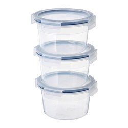 IKEA 365+ - Food container with lid, round/plastic, 750 ml