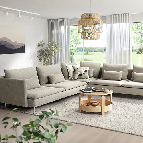 SÖDERHAMN tempat tidur sofa sudut, 6 kursi