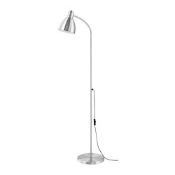 LERSTA - Lampu lantai/baca, aluminium efek krom