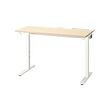MITTZON - Desk, birch veneer/white, 120x60 cm